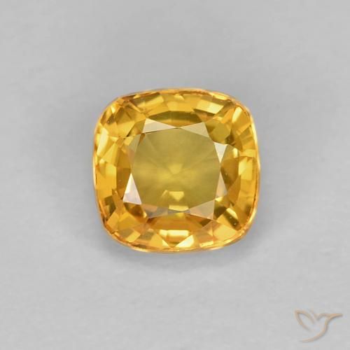 0.68ct Natürlicher Dunkelgolden Saphir, Kissen, VVS, Photo A