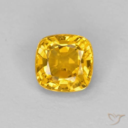 0.56ct Natürlicher Golden Saphir, Kissen, VVS, Photo A