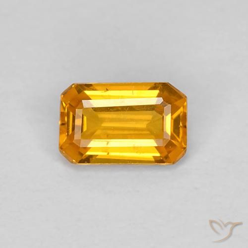 0.46ct Natürlicher Golden Saphir, Smaragdschliff, VVS