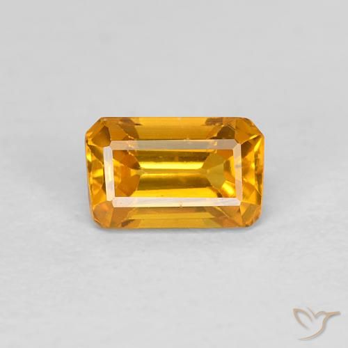 0,50 ctw natürlicher goldener Saphir, Smaragdschliff, VVS