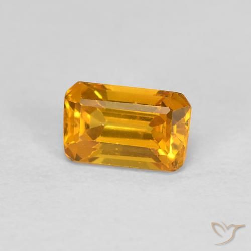 0,50 ctw natürlicher goldener Saphir, Smaragdschliff, VVS