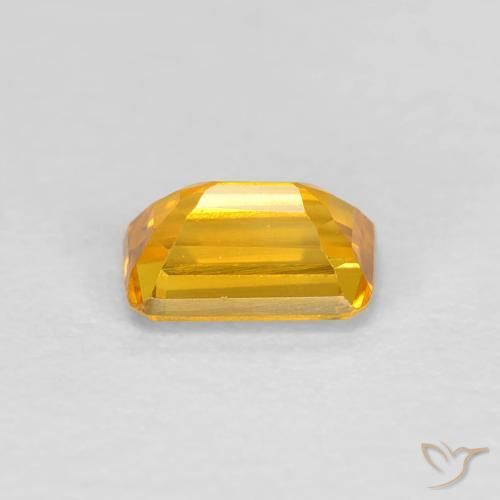 0,50 ctw natürlicher goldener Saphir, Smaragdschliff, VVS