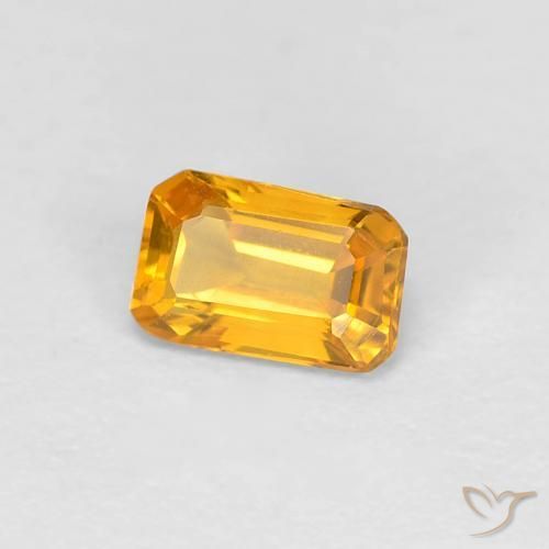 9,17 ctw natürlicher Tiefes Goldorange Saphir, Oktagonschliff, VVS