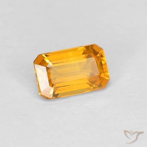 9,17 ctw natürlicher Mittel Orange-Gold Saphir, Oktagonschliff, VVS