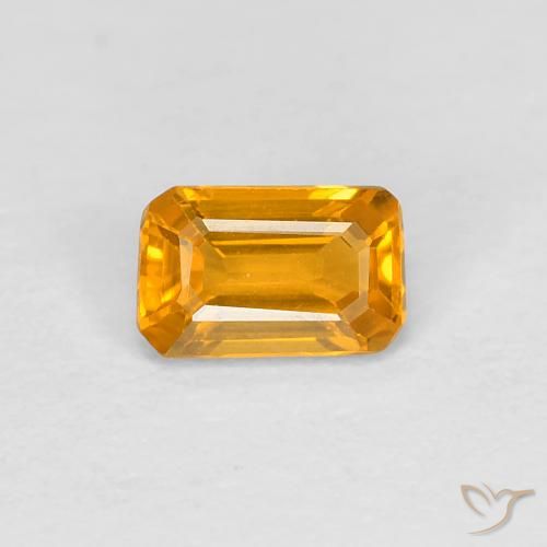 0.38ct Natürlicher Mittel Orange-Gold Saphir, Smaragdschliff, VVS