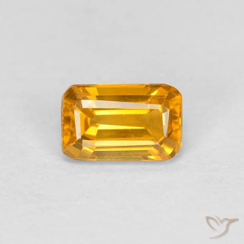 0.42ct Natürlicher Orange-Gold Saphir, Smaragdschliff, VVS
