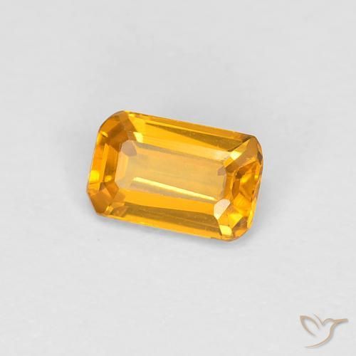 9,17 ctw natürlicher Mittel Orange-Gold Saphir, Oktagonschliff, VVS