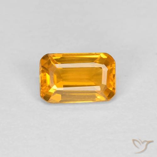 0.38ct Natürlicher Tiefes Goldorange Saphir, Smaragdschliff, VVS