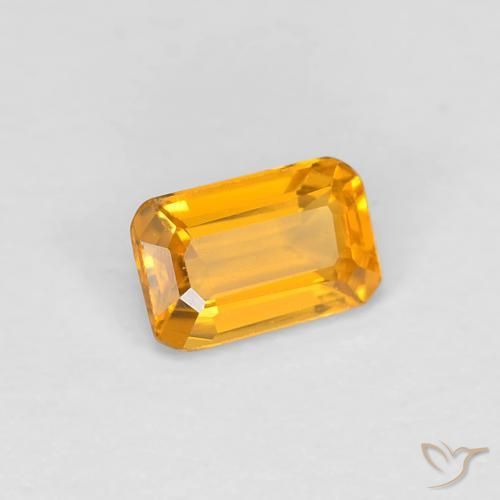 9,17 ctw natürlicher Tiefes Goldorange Saphir, Oktagonschliff, VVS