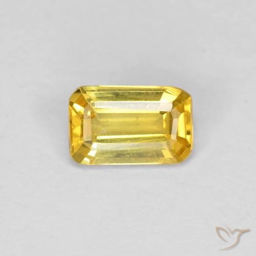 0.34ct Natürlicher Toskana Gelb Saphir, Smaragdschliff, VVS-VS