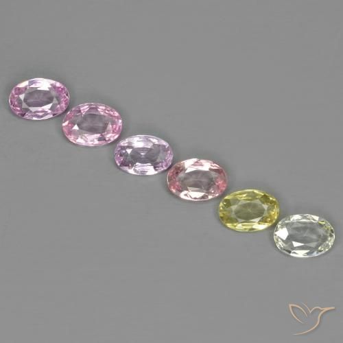 2.50 ct natürliche Mehrfarbig Saphir-Edelsteine, Oval, VS