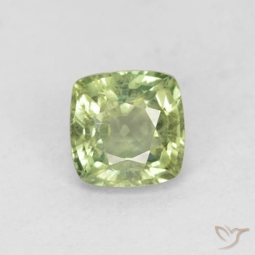 0.79ct Natürlicher Blasses Dunkelgrün Saphir, Kissen, VS