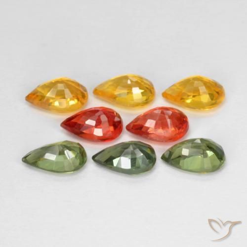 4.75 ct natürliche Mehrfarbig Saphir-Edelsteine, Birnenform, VS