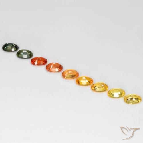 5.84 ct natürliche Mehrfarbig Saphir-Edelsteine, Oval, VS