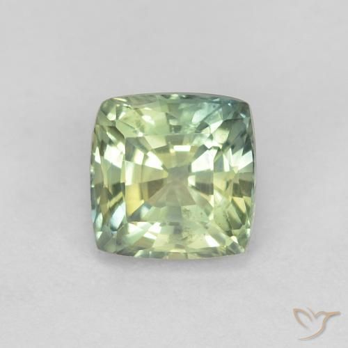 0.87ct Natürlicher hellgrün Saphir, Kissen, VVS-VS