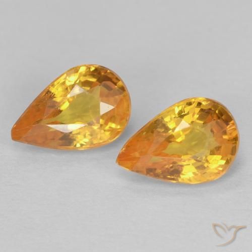 1.09ctw Natürlicher Golden Saphir, Birnenform, VS