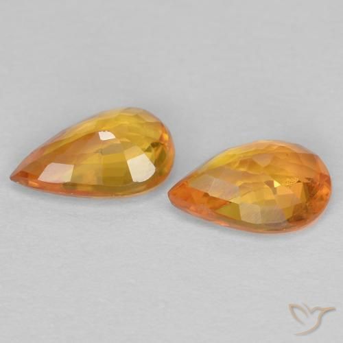 0.90 ct natürliche Golden Saphir-Edelsteine, Birnenform, VS