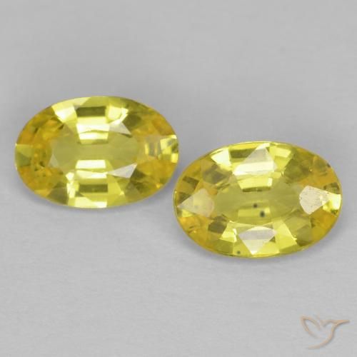1.01ctw Natürlicher hellgelb Saphir, Oval, VVS