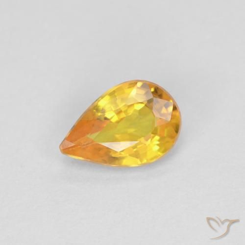 0.45ct Natürlicher Golden Saphir, Birnenform, VS