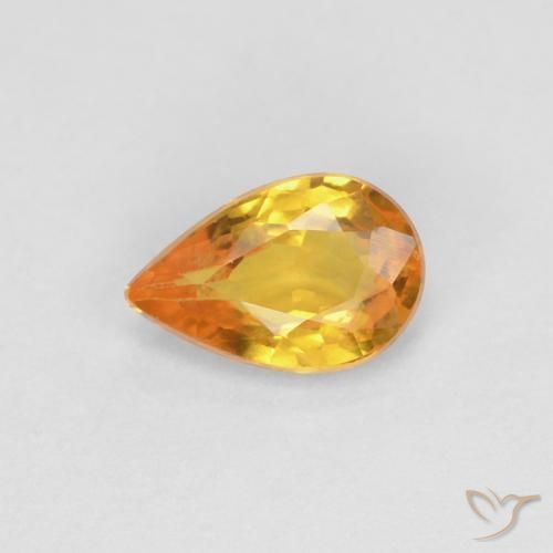 0.53ct Natürlicher Golden Saphir, Birnenform, VVS-VS