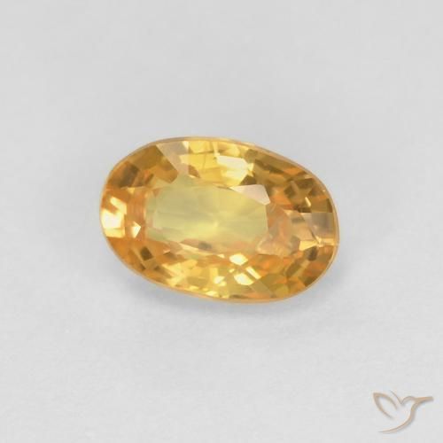 9,17 ctw natürlicher Tiefes Goldorange Saphir, Oval, VS
