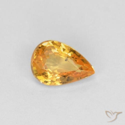 0.50ct Natürlicher Dunkelorange-Gold Saphir, Birnenform, VVS-VS