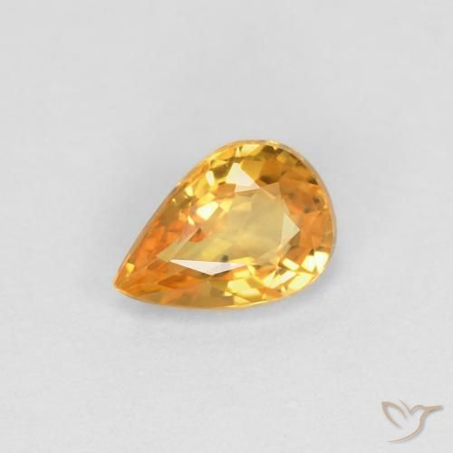9,17 ctw natürlicher Dunkelorange-Gold Saphir, Birnenform, VVS-VS