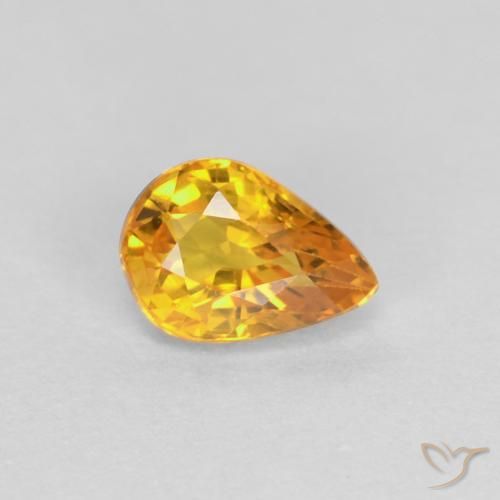 9,17 ctw natürlicher Orange-Gold Saphir, Birnenform, VVS-VS