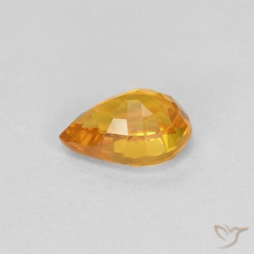 9,17 ctw natürlicher Orange-Gold Saphir, Birnenform, VVS-VS