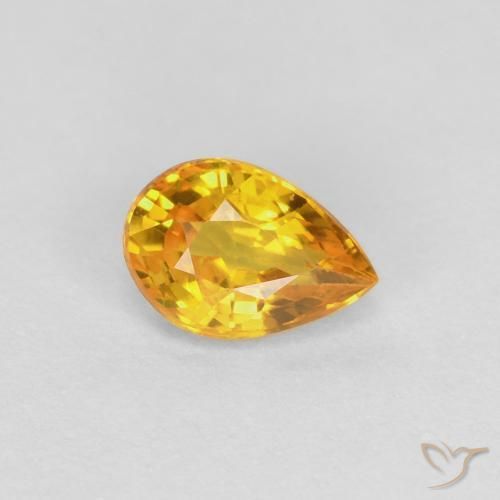 0.53ct Natürlicher Golden Saphir, Birnenform, VVS-VS