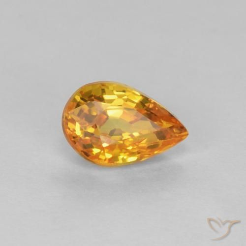 0.61ct Natürlicher Mittelorange Saphir, Birnenform, VVS-VS