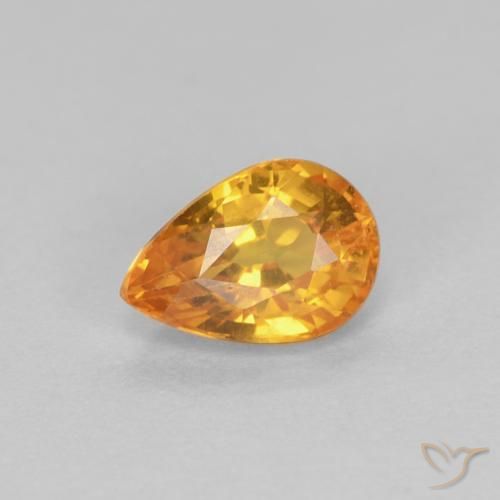 0.61ct Natürlicher Golden Saphir, Birnenform, VVS-VS