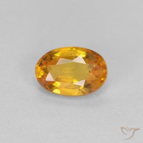0.56ct Natürlicher Tiefes Orange-Gold Saphir, Oval, VVS-VS
