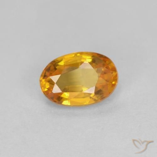 9,17 ctw natürlicher Tiefes Orange-Gold Saphir, Oval, VVS-VS