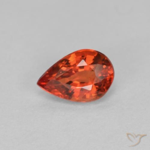 0.54ct Natürlicher Tiefes Bernsteinrot Saphir, Birnenform, VVS-VS