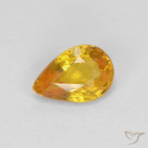 0.48ct Natürlicher Golden Saphir, Birnenform, VVS