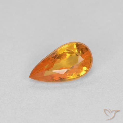 0.36ct Natürlicher Golden Saphir, Birnenform, VVS