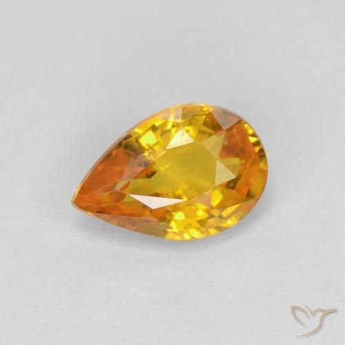 0.50ct Natürlicher Golden Saphir, Birnenform, VS