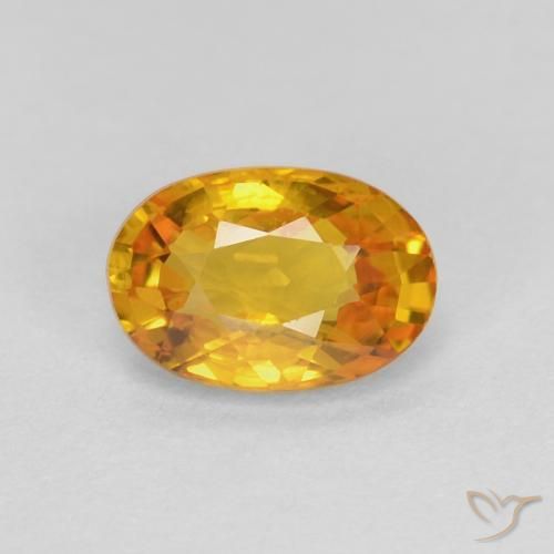 0.70ct Natürlicher Mittel Orange-Gold Saphir, Oval, VS