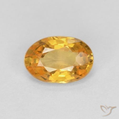 0.56ct Natürlicher Tiefes Goldorange Saphir, Oval, VS