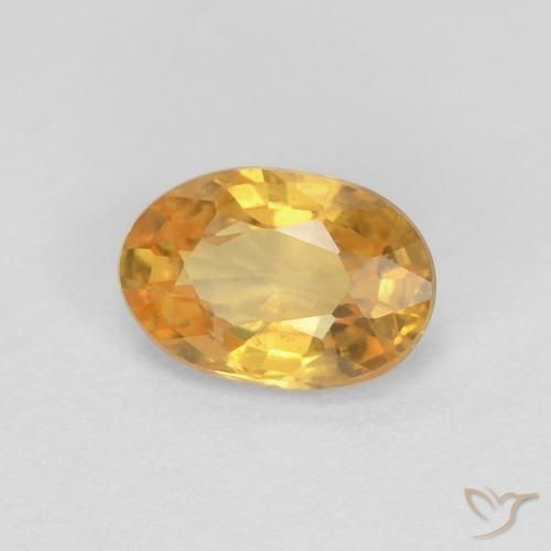 9,17 ctw natürlicher Tiefes Goldorange Saphir, Oval, VS
