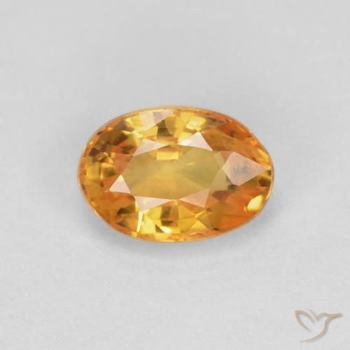 0.62ct Natürlicher Dunkelorange-Gold Saphir, Oval, VS