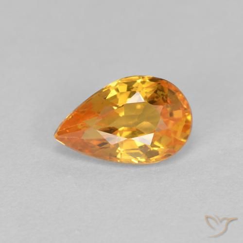 0.56ct Natürlicher Mittelorange Saphir, Birnenform, VVS