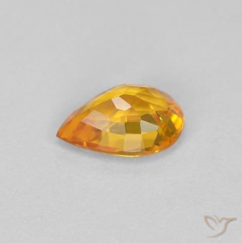 9,17 ctw natürlicher Mittelorange Saphir, Birnenform, VVS