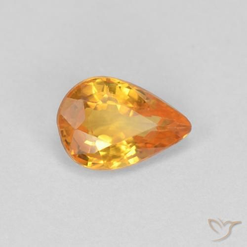 0.54ct Natürlicher Mittelorange Saphir, Birnenform, VVS