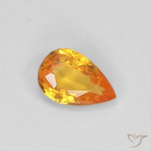 0.51ct Natürlicher Aprikose Orange Saphir, Birnenform, VVS