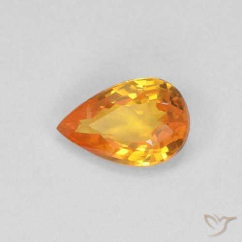 9,17 ctw natürlicher Aprikose Orange Saphir, Birnenform, VVS