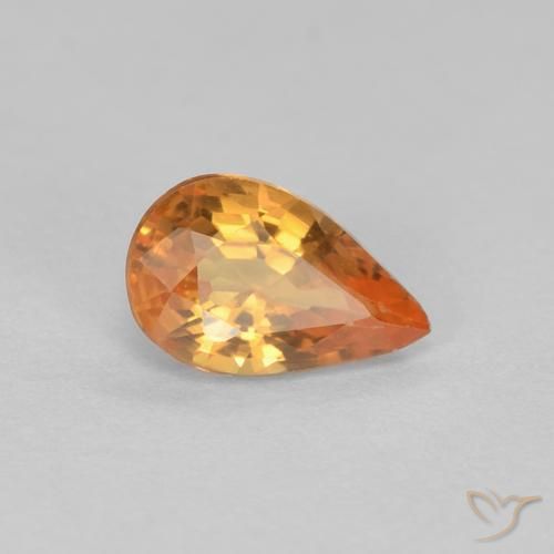 0.53ct Natürlicher hellorange Saphir, Birnenform, VVS
