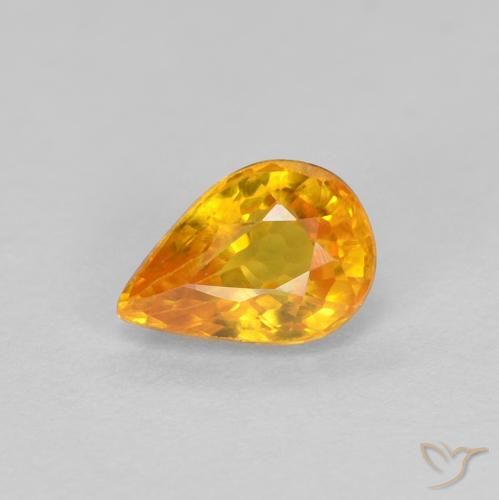 0.56ct Natürlicher Golden Saphir, Birnenform, VVS