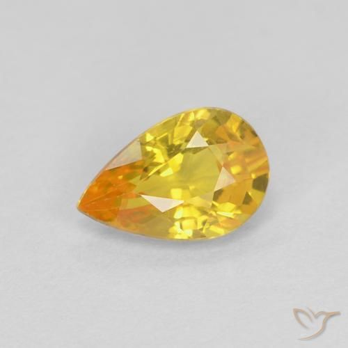 0.52ct Natürlicher Golden Saphir, Birnenform, VVS